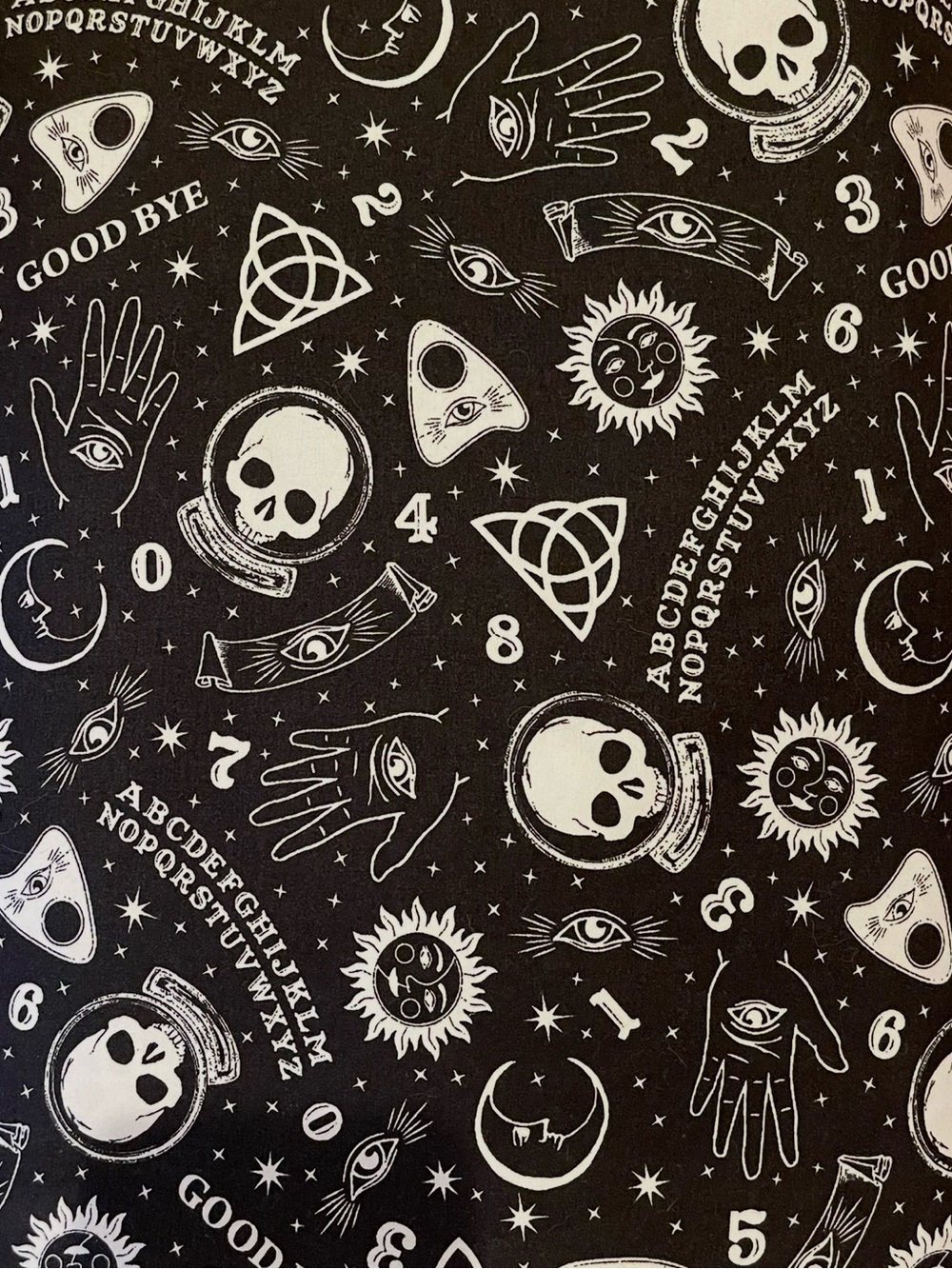 CYNTHIA ROWLEY HALLOWEEN QUIJA SPIRIT BOARD HALLOWEEN BED SHEET SET KING SIZE